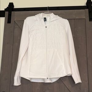 Tek Gear White Zip-Up Hooded Jacket